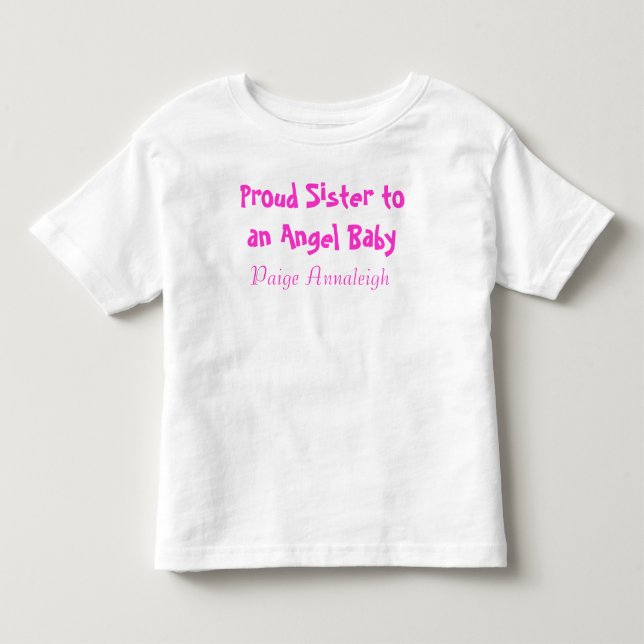 Proud Sister an einem Engel Baby Kleinkind T-shirt (Vorderseite)