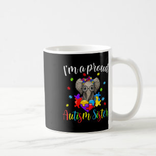 Proud Sister Autism Awareness Niedlich Elephant Pu Kaffeetasse