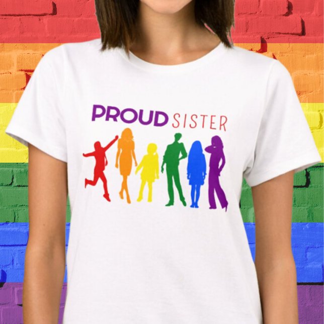 Proud SISTER Gay Pride weibliche Silhouetten T-Shirt (Von Creator hochgeladen)