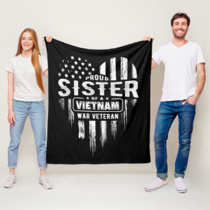 Proud Sister Vietnam Vet Brother Veterans Day Amer Fleecedecke