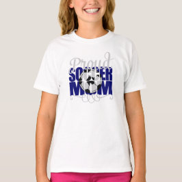 Proud Soccer-Mama mit blauen Buchstaben T-Shirt