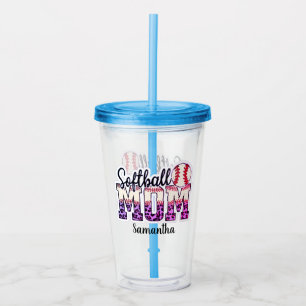 Proud Softball Mama Life Acryltrinkbecher