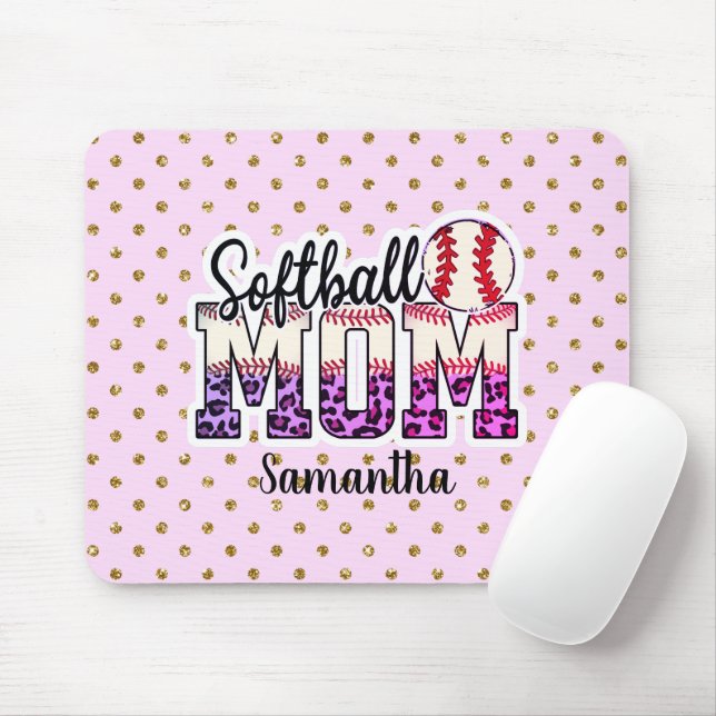Proud Softball Mama Life Mousepad (Mit Mouse)