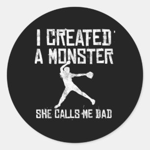 Proud Softll Vater - Ich habe ein Monster entworfe Runder Aufkleber