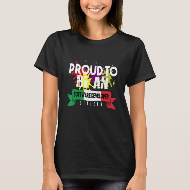 Proud Software Developer Citizen Profession Career T-Shirt (Vorderseite)