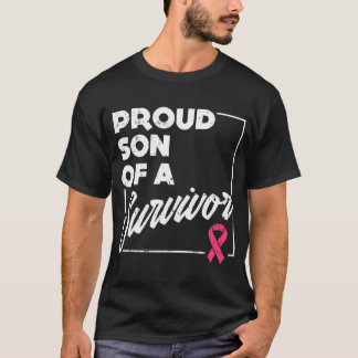 Proud Son of Survivor Breast Cancer Support T-Shirt