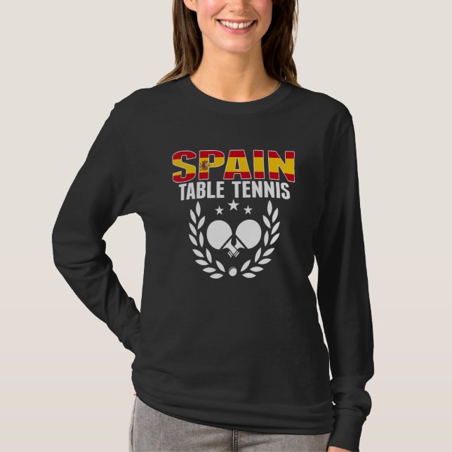 Proud Spain Table Tennis  Spanish Ping Pong Suppor T-Shirt (Vorderseite)