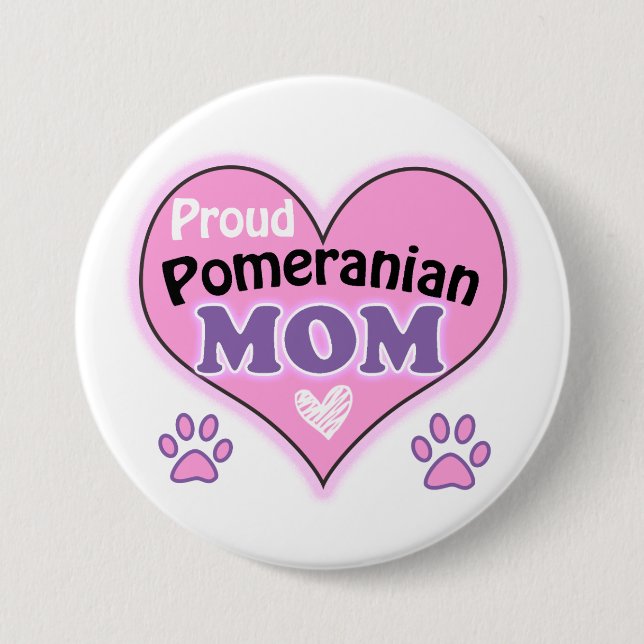 Proud Spitz Mama Sleutelhanger Button (Vorderseite)