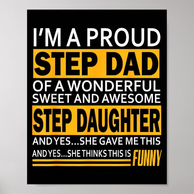 Proud Step Dad Father Day Gift For Stepdad From St Poster (Vorne)