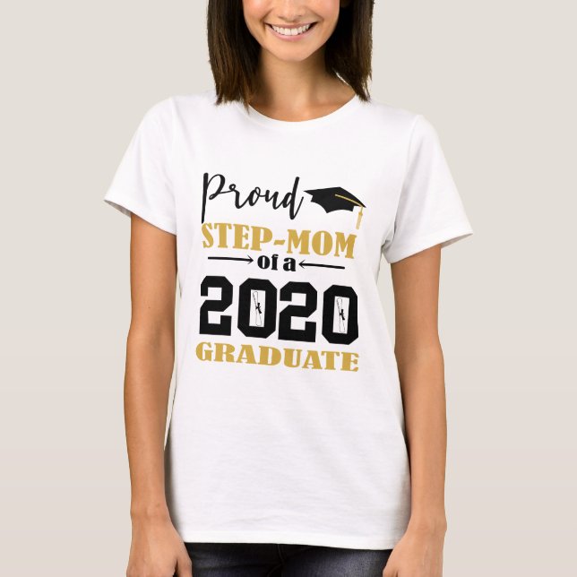 Proud Step-Mama eines 2020-Absolventen T-Shirt (Vorderseite)