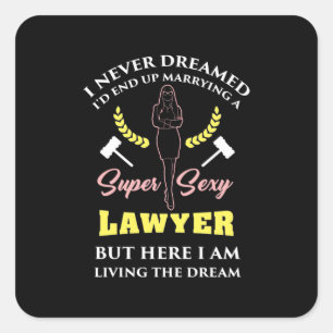 Proud Super Lawyer Lady Quadratischer Aufkleber