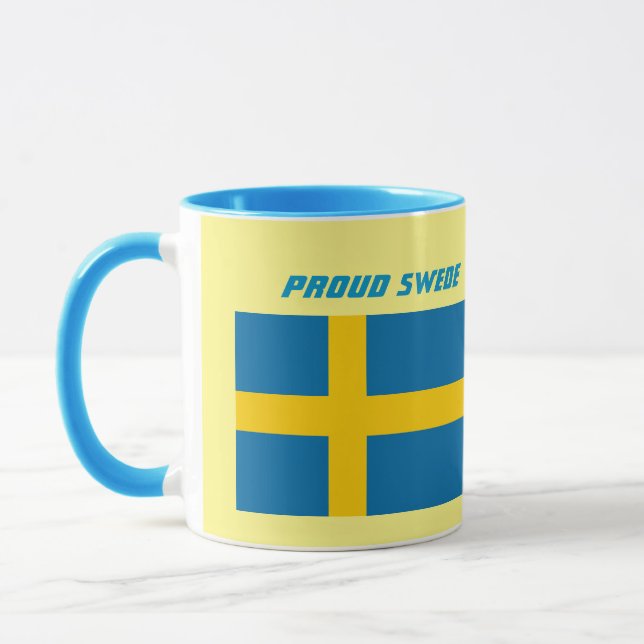 Proud Swede Flag and Crest Mug Tasse (Links)
