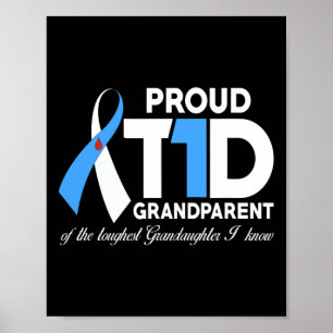 Proud T1D Großeltern von Enkelin Diabetes Aw Poster