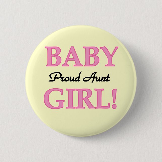 Proud Tante Baby Girl Tshirts und Geschenke Button (Vorderseite)