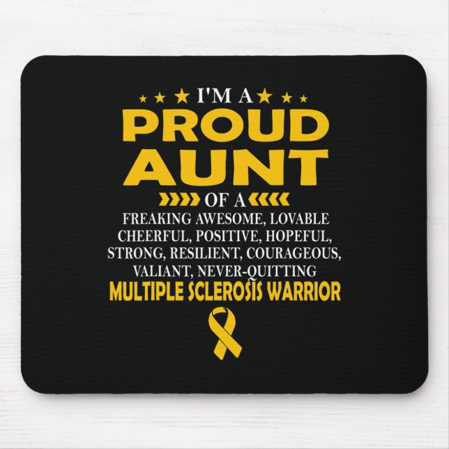 Proud Tante Multiple Sklerose Warrior Mousepad (Vorne)