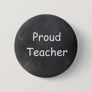 Proud Teacher Chalkboard Design Geschenk Idee Button