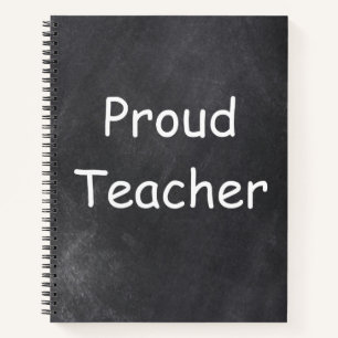 Proud Teacher Chalkboard Design Geschenk Idee Notizbuch