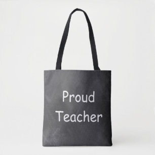 Proud Teacher Chalkboard Design Geschenk Idee Tasche