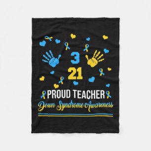 Proud Teacher Down Syndrome Awareness Day März 21 Fleecedecke