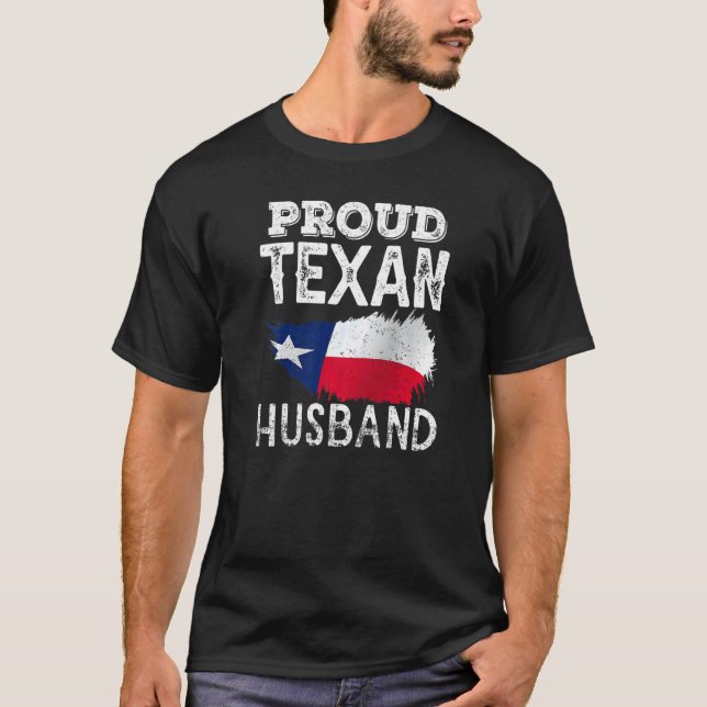 Proud Texan Husband Pride Texas Patriotic Niedlich T-Shirt (Vorderseite)