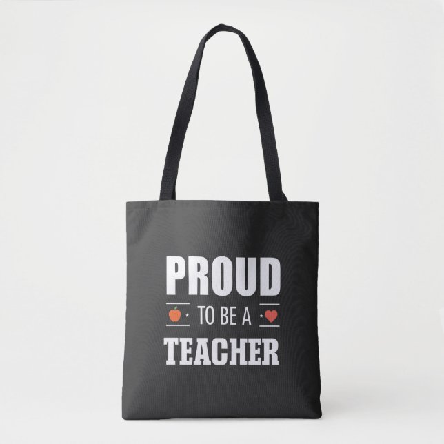 Proud to Be a Teacher – Creative Typography Tasche (Vorderseite)
