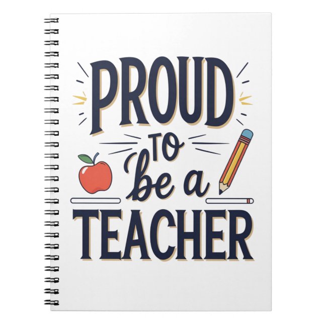 Proud to Be a Teacher – Playful Typography Notizblock (Vorderseite)