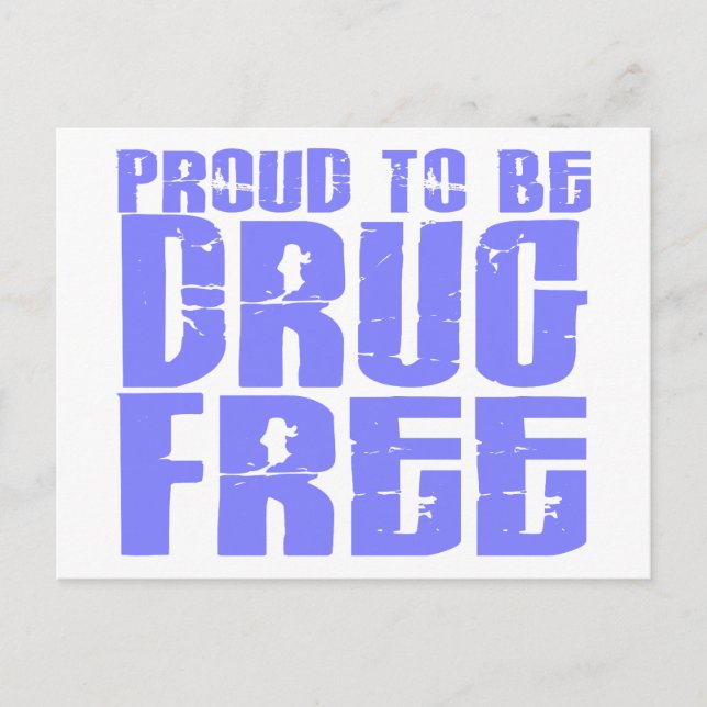 Proud To Be Drug Free 2 Light Blue Postkarte (Vorderseite)
