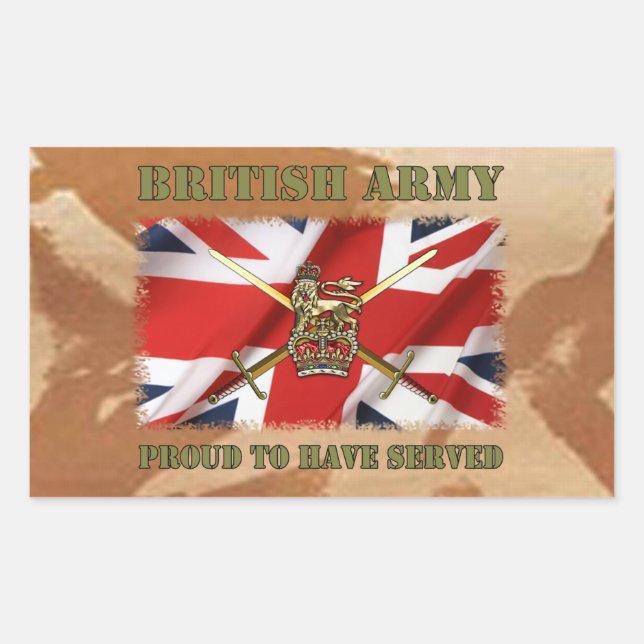Proud to have served......UK Rechteckiger Aufkleber (Vorderseite)