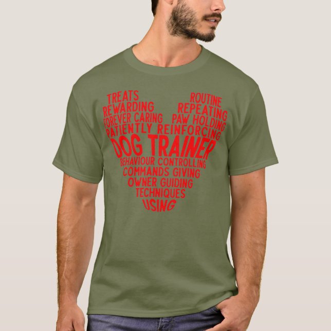 Proud Trainer Qualitäten Dog Training Herz Form T-Shirt (Vorderseite)