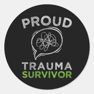 Proud Trauma Survivor Traumatherapie Psychische Ge Runder Aufkleber