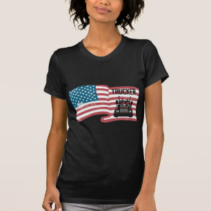 Proud Trucker American Flag 4. Juli USA Truck T-Shirt