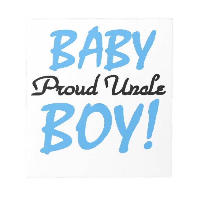 Proud Uncle Baby Boy Geschenke Notizblock (Vorderseite)