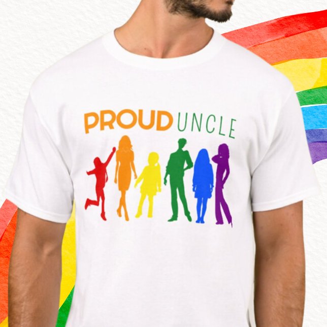 Proud UNCLE Gay Pride Silhouetten T-Shirt (Von Creator hochgeladen)