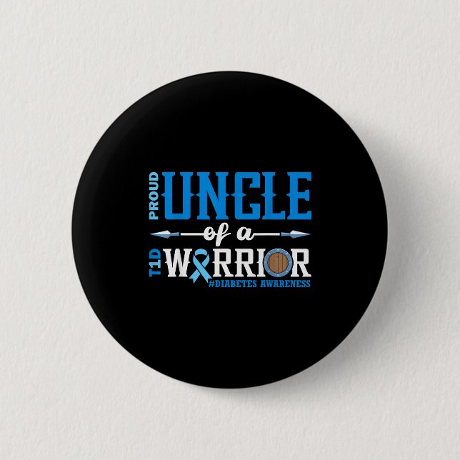 Proud Uncle Of A T1d Warrior Diabetes Awareness Ri Button (Vorderseite)