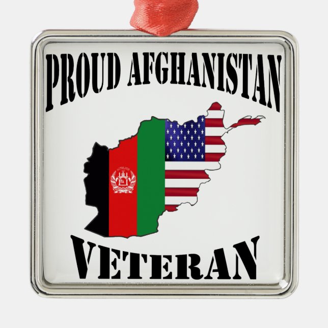 Proud US Afghanistan Veteran Silbernes Ornament (Vorne)