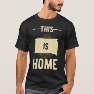 Proud Usa Fan Staat Dies ist Zuhause Map South Dak T-Shirt