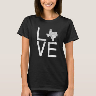 Proud Usa Fan Staat Texas Liebe Map Texas T-Shirt