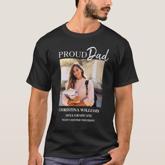 Proud Vater Abschluss Foto T-Shirt (Vorderseite)