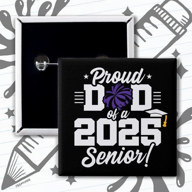 Proud Vater Cheerleader Class of 2025 Cheer Senior Button (Von Creator hochgeladen)