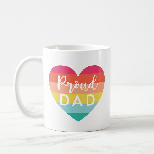 Proud Vater Gay Pride Farbenfrohe Regenbogenhaut Kaffeetasse (Links)