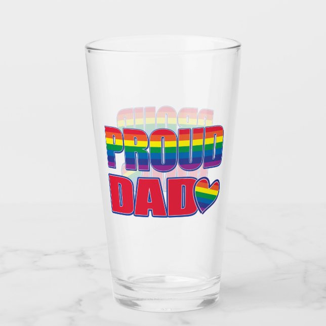 Proud Vater Gay Pride Glas (Vorderseite)