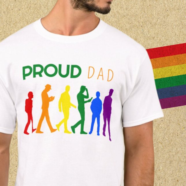 Proud VATER Gay Pride Männliche Silhouetten T-Shirt (Von Creator hochgeladen)