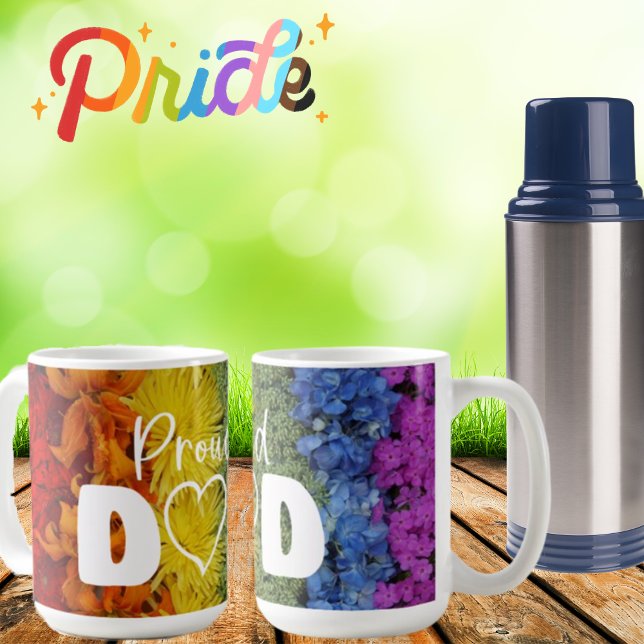 Proud Vater Gay Pride Rainbow Floral Flag Tasse (Von Creator hochgeladen)