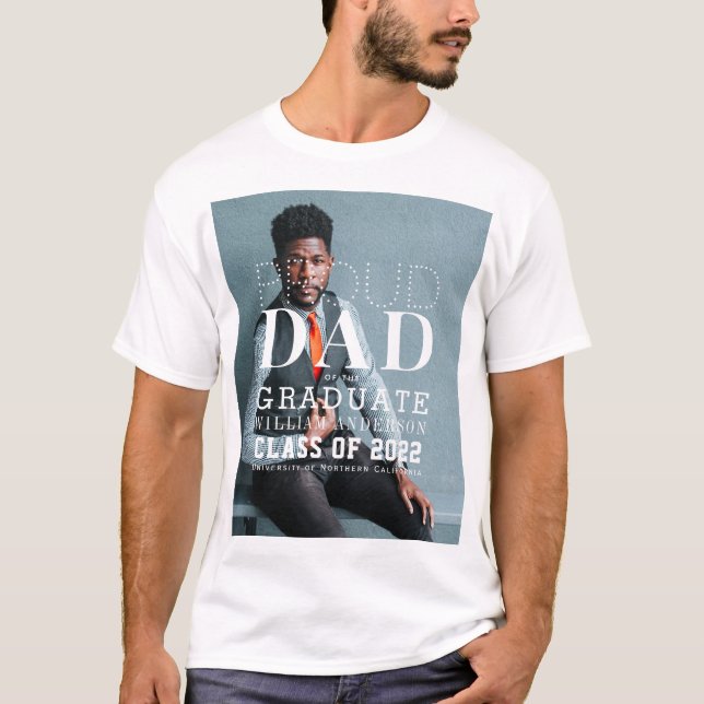 Proud Vater Graduate Bold Foto T - Shirt (Vorderseite)