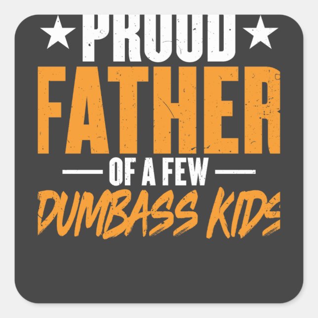 Proud Vater Quadratischer Aufkleber (Vorderseite)