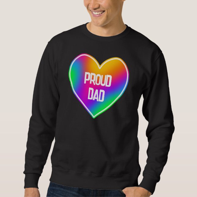 Proud Vater Rainbow Heart Men's Sweatshirt (Vorderseite)
