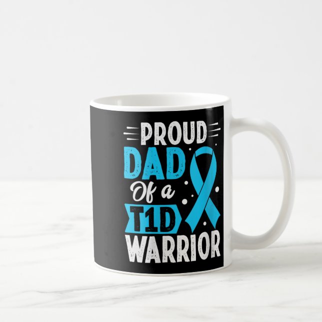 Proud Vater T1d Warrior V-Nacken Kaffeetasse (Rechts)
