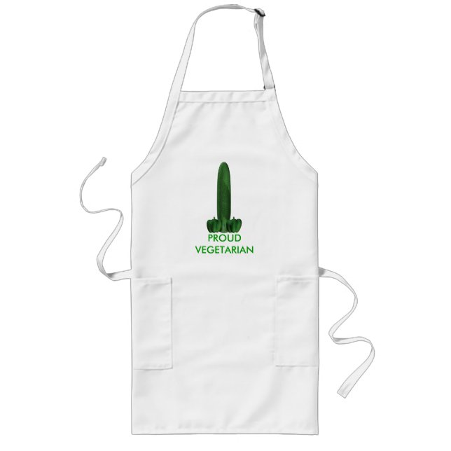 Proud Vegetarian Lange Schürze (Vorne)