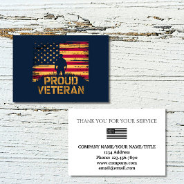 Proud Veteran US Flag Company Thank You Dankeskarte