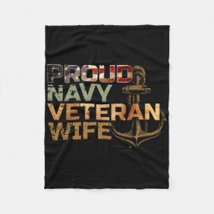 Proud Veterans Ehefrau US American Flag Patriotic Fleecedecke